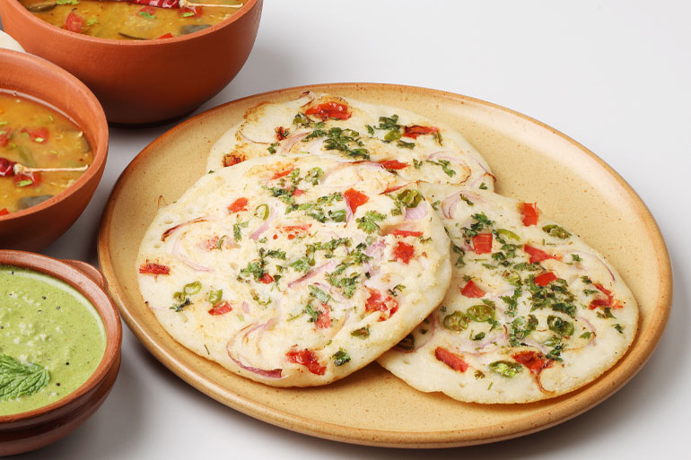 Uttapam on a plate lifestyle image