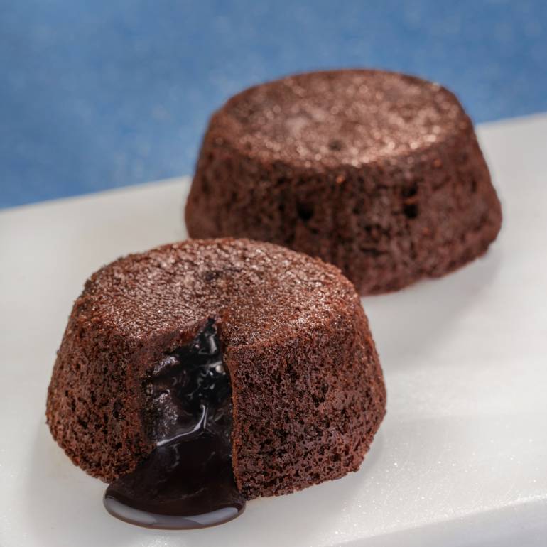 Lifestyle image of Lava Cake - Choco-Molten on a white plate