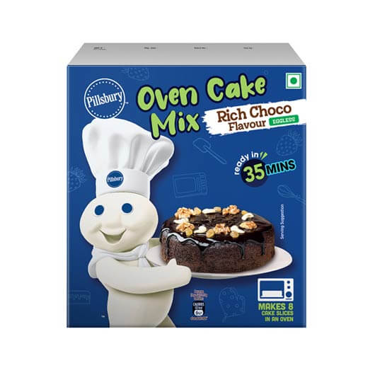 Pillsbury India Oven Cake Mix Rich Choco Flavour, front of pack